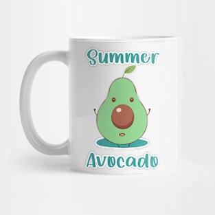 Summer Avocado Kawaii Style Cute Vegan Fresh Healthy Food T-shirt Mug